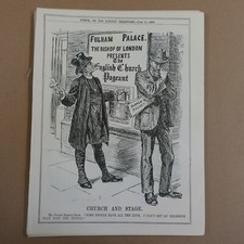 7x10" punch cartoon 1909 CHURCH AND STAGE george bernard shaw blanco posnet