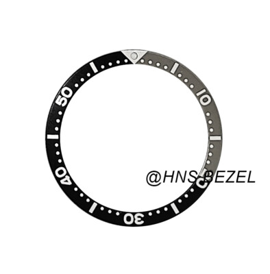 BEZEL INSERT FOR MEN SEIKO 7002,6309,7S26,SKX007K2 DIVER AUTOMATIC BLACK & GREY