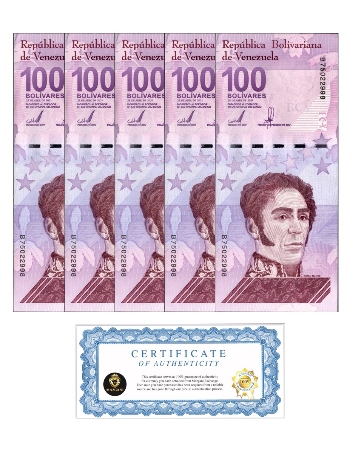 100 Million Bolivar 2021 Banknotes Circulated Venezuela 100 Digitales  Banknotes - 2021 Circulated 100 Million Bolivar (Qty 2) Venezuelan Bolivar  Currency