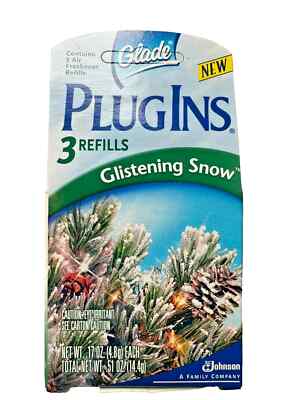 Glade PlugIns 3 Pk Refills Air Freshener Gel Glistening Snow Fresh Cut Woods NEW