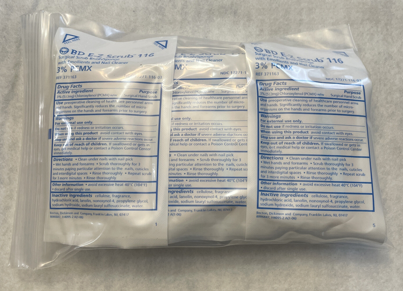 Pack Of 3 B&D EZscrub 116 Surgical Scrub Brush/Sponge eBay