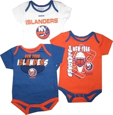 New York Islanders 3pc Creeper Set Infant Baby XO