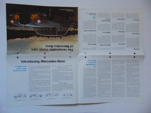 Original 1966 Mercedes Benz Fold Out Full Line Brochure, 600, 230SL,250SE,300SEL - 第 3/3 張圖片