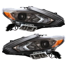 Halogen Headlight Headlamp Black Fit For 2016 2017 2018 Nissan Altima Left&Right