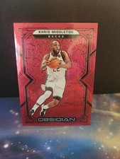 2021-22 Obsidian KHRIS MIDDLETON Red Flood Electric Etch #124 Milwaukee Bucks