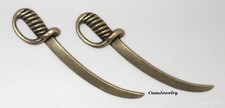 4106 LARGE ANTIQUED BRASS PIRATE CUTLASS/SWORD - 2 Pcs