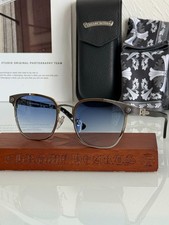 Chrome Hearts NASTYFREEZE Sunglasses Silver Frame Blue Gradient Lenses