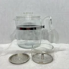 Vtg Pyrex 7759 Flameware Glass Percolator 9 Cup Coffee Pot & Basket NO STEM