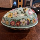 Vtg 1954 Mattel Tin Litho Musical Blue Easter Egg Bird Flower #513 non working — photo 6