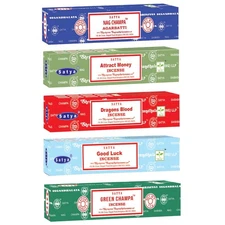 5 Pack Satya Original Nag Champa Incense Sticks Assorted Variety Pack 15gms/pack