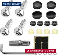 4PCS Stainless Steel License Plate Screws Kit, Anti-Theft Rustproof Tamper Resis