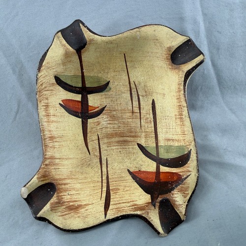 Vintage West Germany Pottery 745 Mid-Century Modern Abstract Freeform Ashtray