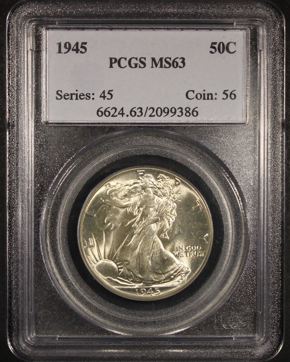 Silver MS 63 Graded Liberty Walking Half Dollars (1916-1947) for