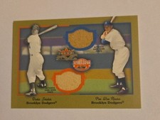 2002 FLEER  DUKE SNIDER/ PEE WEE REESE DUAL MATERIALS ( DODGERS )