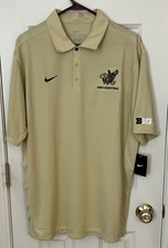 Iowa Hawkeyes Basketball Polo Shirt Team Issued Nike Old Bird Logo GOLD LARGE
