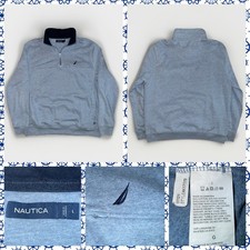 Nautica Men's J-Class Quarter-Zip Fleece Sweatshirt K17170 Light Blue Large