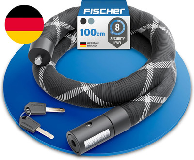 FISCHER Fahrrad Kettenschloss, PROTEC SK100 Mit 2 Schlüsseln, Für Fahrräder Und 