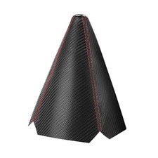 Car Shift Boot Cover, Leather Gear Shift Knob Dust Carbon Pattern Red Line