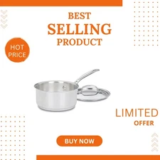 Durable 1.5 Quart Stainless Steel Saucepan with Measurement Markings - Easy Pour