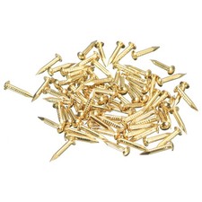 70Pcs Small Tiny Nails 1.5x10mm DxL Brass Round Head Nail Hardware, Gold