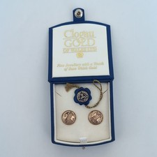 Clogau 9ct Rose Gold Floral Stud Earrings Butterfly Backs Hallmarked
