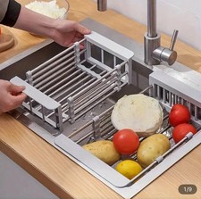 Kitchen Sink Drying Rack Expandable Stainless Steel Over Sink Organizer