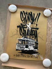 STUSSY  X Og Slick   Silscreened The San Francisco Threat   18 x 24 Signed