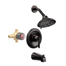 Bronze Shower Tub Faucet Set: Single Handle Bathroom Shower Trim Kit with 6-I...