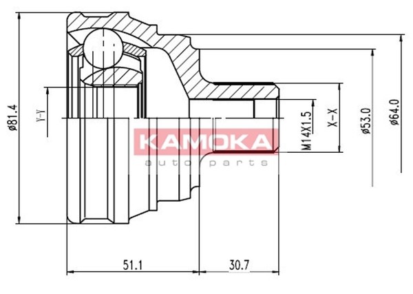 Kamoka Gelenksatz Antriebswelle 6206 FüR Audi 80 B3 893 894 8A2 90-image