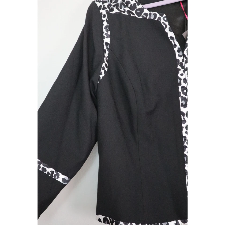 NWT Midnight Velvet Black Animal Print Skirt Suit Women Plus 22W Work Party - Image 4 of 4