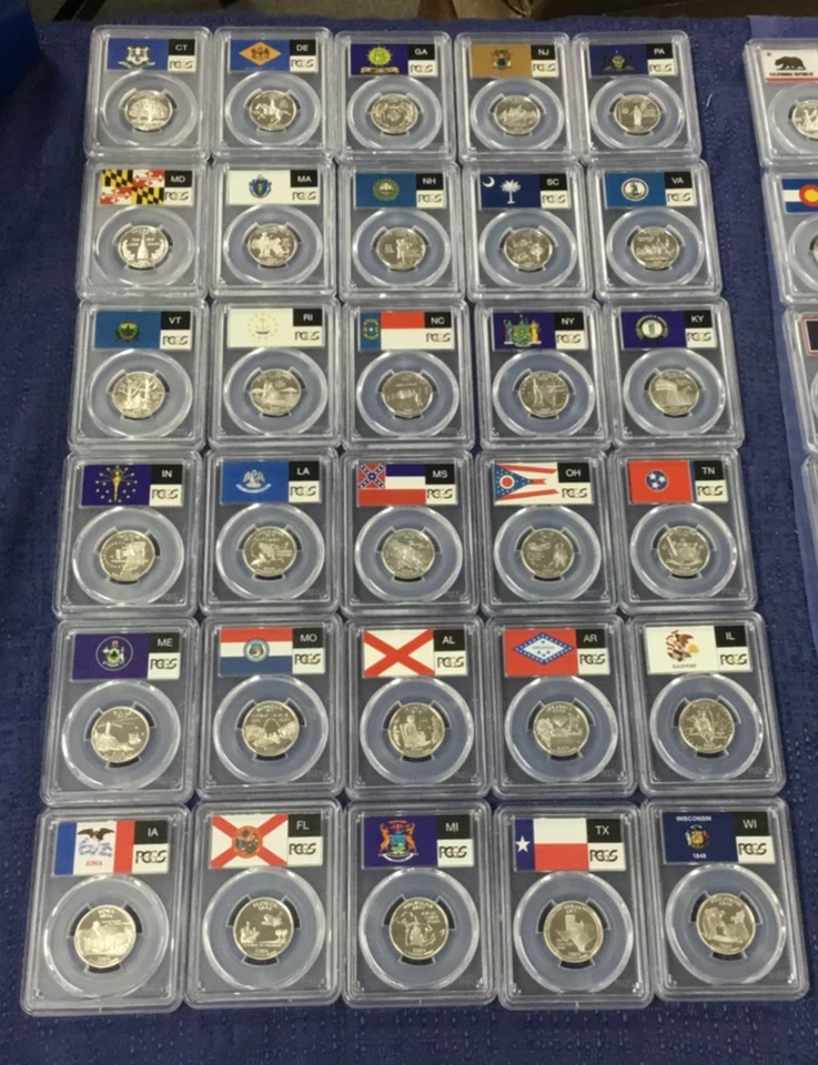 1999-2009 SILVER State Flag Quarter Set PCGS PR69DCAM Complete Set 56 SLABS - Image 3 of 4