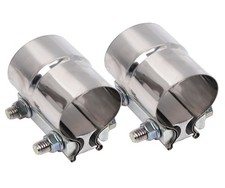 Elifecenter 2 Inch Exhaust Clamp Lap Joint Band Clamp 2 Inch Silver