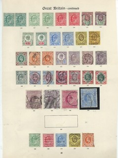 EDWARD VII MM & FU COLLECTION TO 10/ ON OLD IMPERIAL ALBUM PAGE UNCHECKED