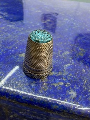 Antiker Fingerhut 925er  Silber gepunzt Mit Glas  Sammlerstück