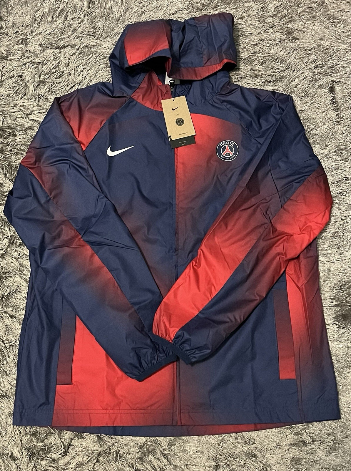 SACAI X NIKE Giacca antipioggia Nike uomo PSG Paris Saint Germain blu sfumato DV5177 410 taglia XL