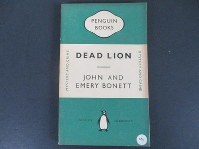Dead Lion John & Emery Bonett 1953 Penguin Books Mystery Crime Vintage PB