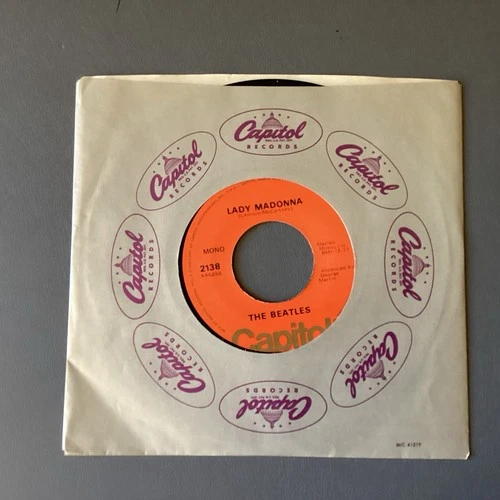 Beatles - Lady Madonna Vinyl 45 - 1976 Mono L.A. Pressing - Capitol 2138 - New