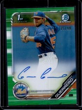 2019 Bowman Chrome Gregory Guerrero Prospects Auto Green Refractor #/99 Mets