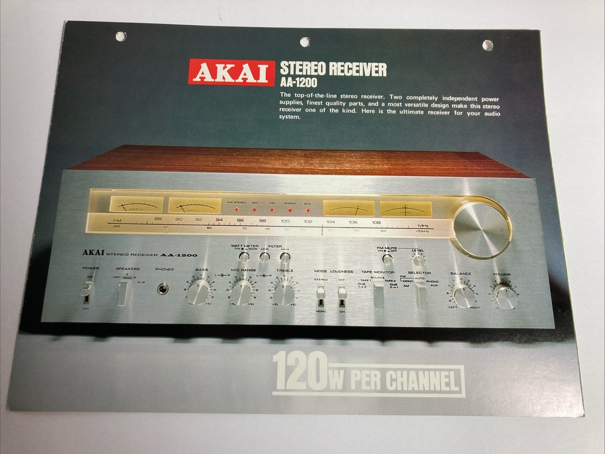 Akai Receiver AA-1200 Vintage Rare Brochure | eBay