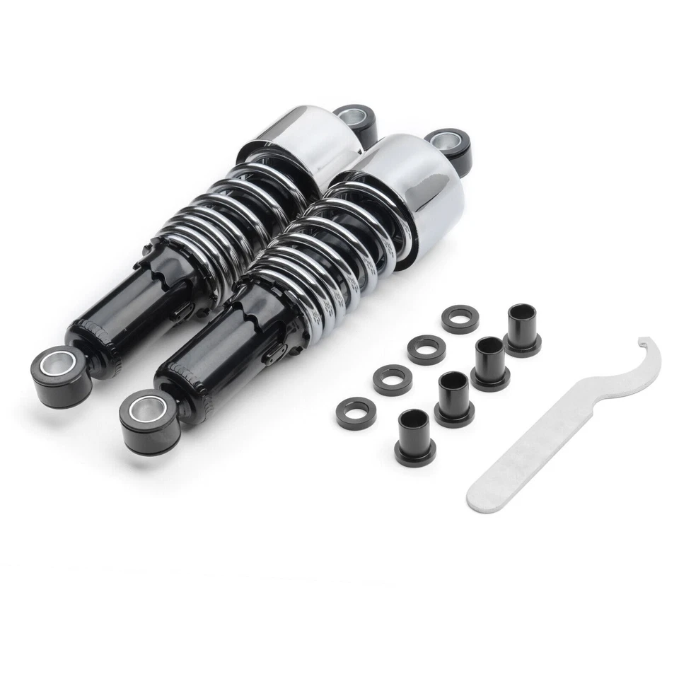 2PCS 10.5'' 267mm Chrome Rear Shocks Fit For Harley Davidson Sportster 883 1200 - Image 4 of 4