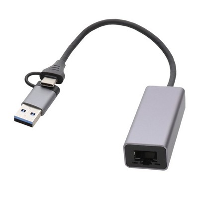 USB 3.1 Typ C (USB-C) und USB 3.0 A auf RJ45 LAN GIGABIT Ethernet Netzwerkbuchse