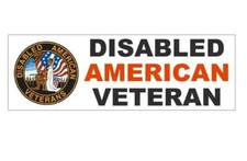 Disabled American Veteran Bumper Sticker Military Forces D368