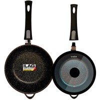 Pfannenset Induktion Abnehmbarer Griff 2-Teilig Pfannen Tiefe 24Cm, 28Cm Deckel