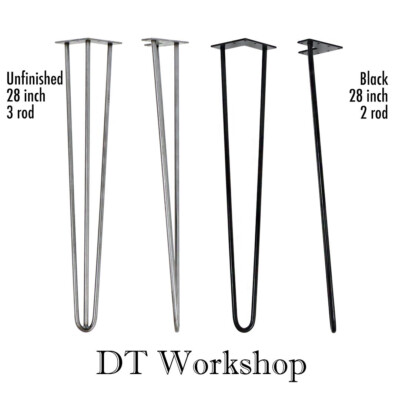 Hairpin Tischbeine 4er Set - Größe 4'' - 40'' Industrial Retro Style Farbpalette 