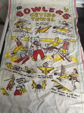Vtg Bowlers Crying Towel Humorous Novelty Bowling Memorabilia Retro