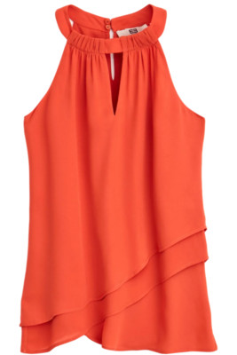 Etcetera E3 orange top Flutter Silky Blouse Sz 16 Wmns NWT$238