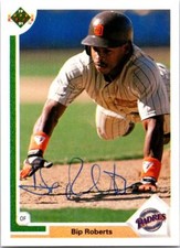 Bip Roberts signed Baseball Card San Diego Padres 1991 Upper Deck #271 ballpoint