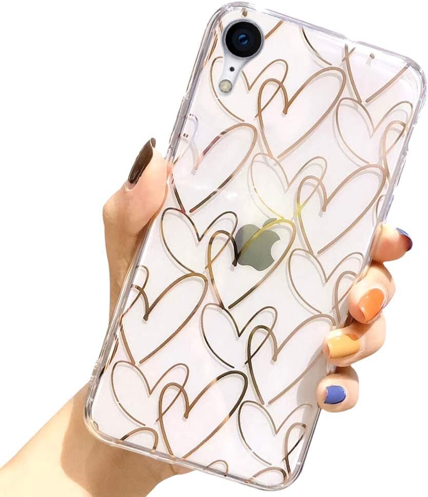 Compatible With Iphone Xr Case With Rose Gold Heart Pattern For Women Girls Glit Ebay