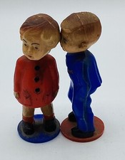 Vintage Celluloid Kissing Dolls Magnetic Bobble Head Nodders Hong Kong