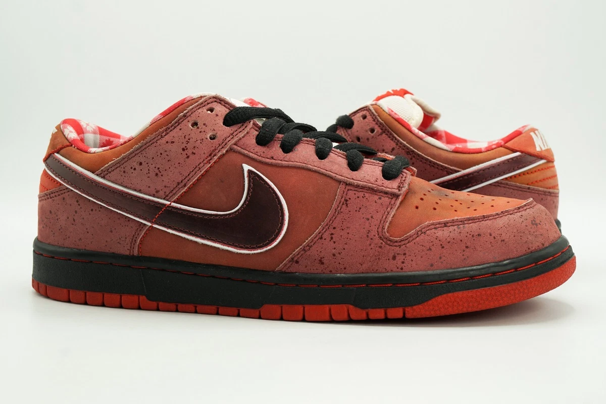 NIKE DUNK LOW SB USED SIZE 9 CONCEPTS RED LOBSTER SPORT RED PINK CLAY 313170 661